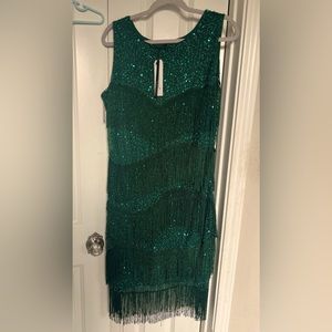1920s Green Flare Dress BABEYOND